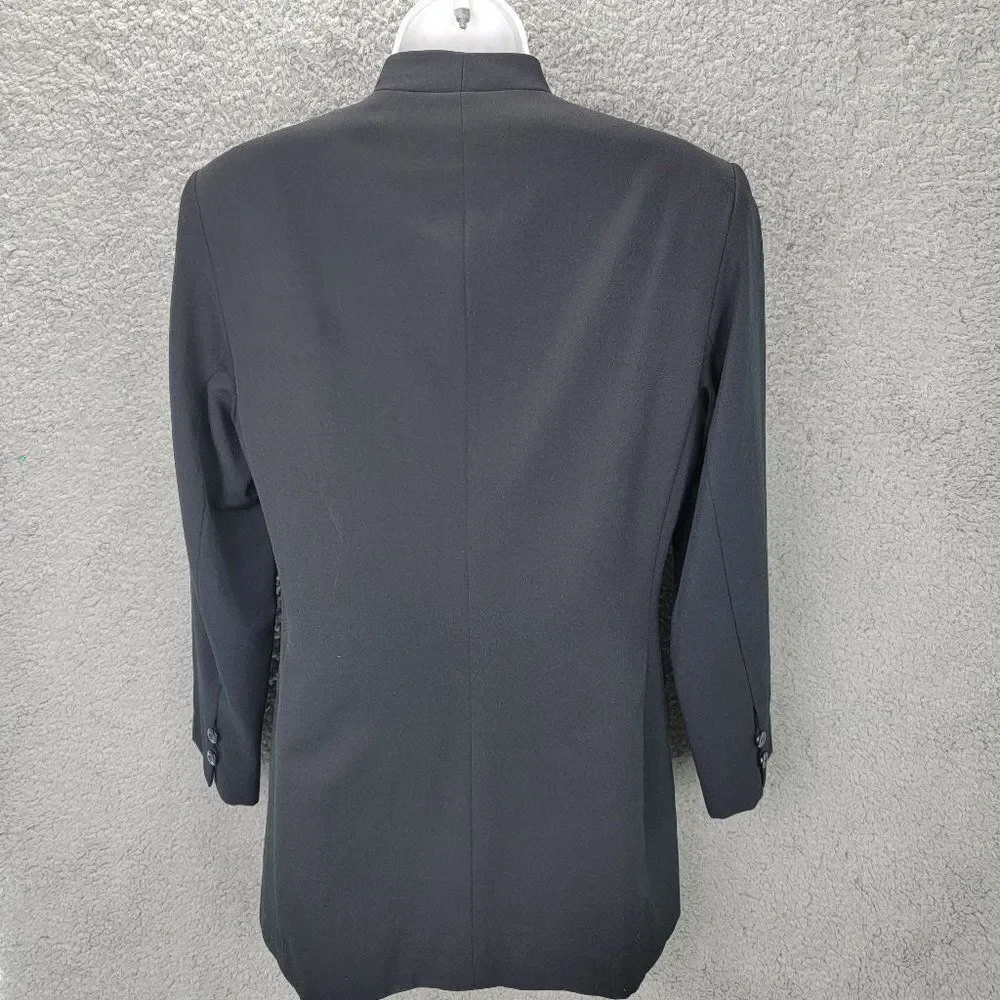 Vintage Blue Ice & Co Women's Wool Evening Blazer Jacket Size 2 Black